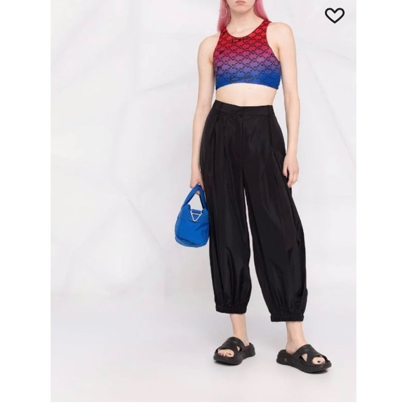 Off-White Athleisure Arrows Print Logo Cropped Bra Top Ombré Gradient Small - Picture 3 of 8